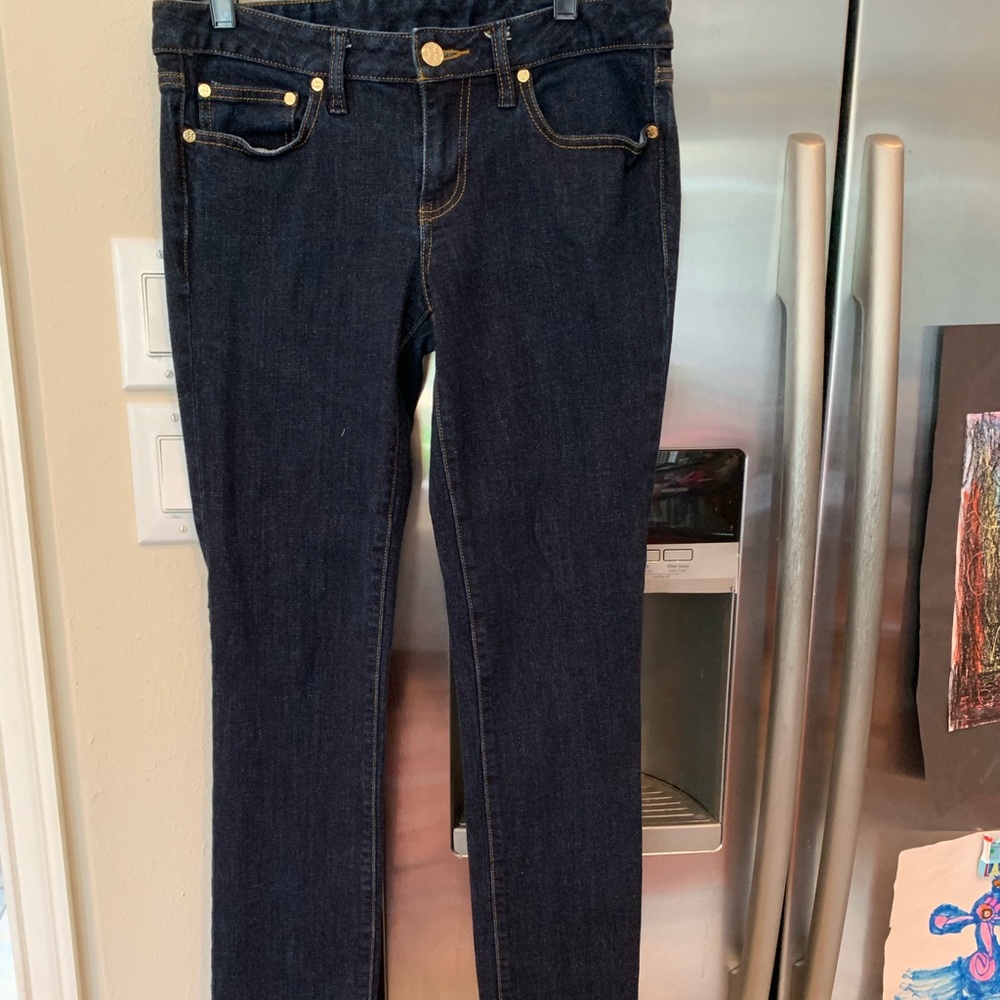 Tory Burch dark wash super skinny jeans